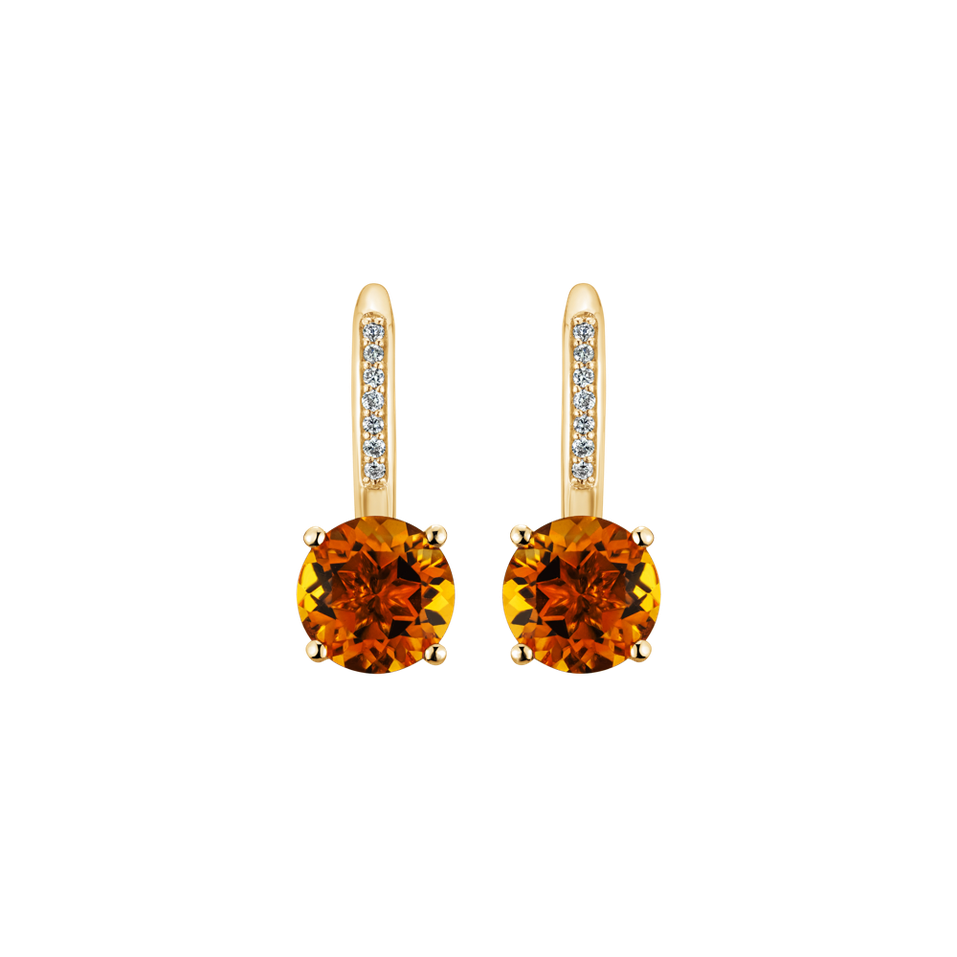 Diamond earrings with Citrine Carlo