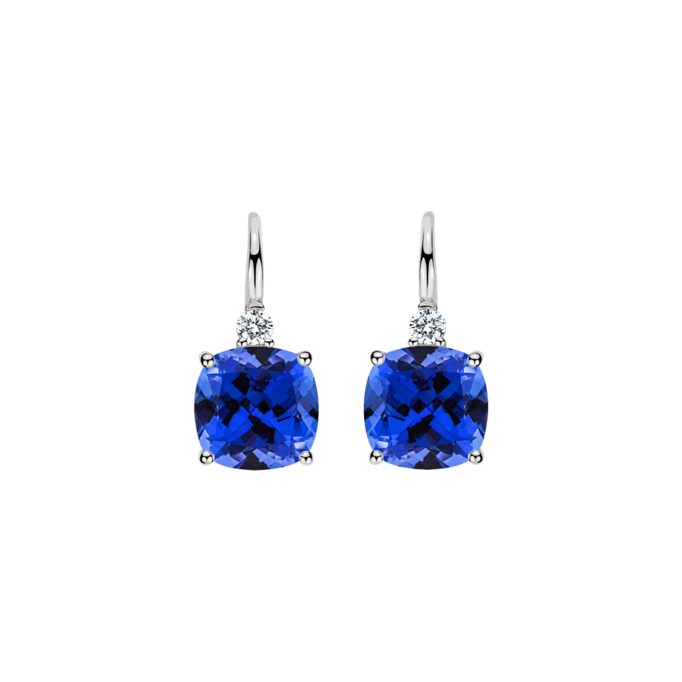 Diamond earrings with Tanzanite The Duchess