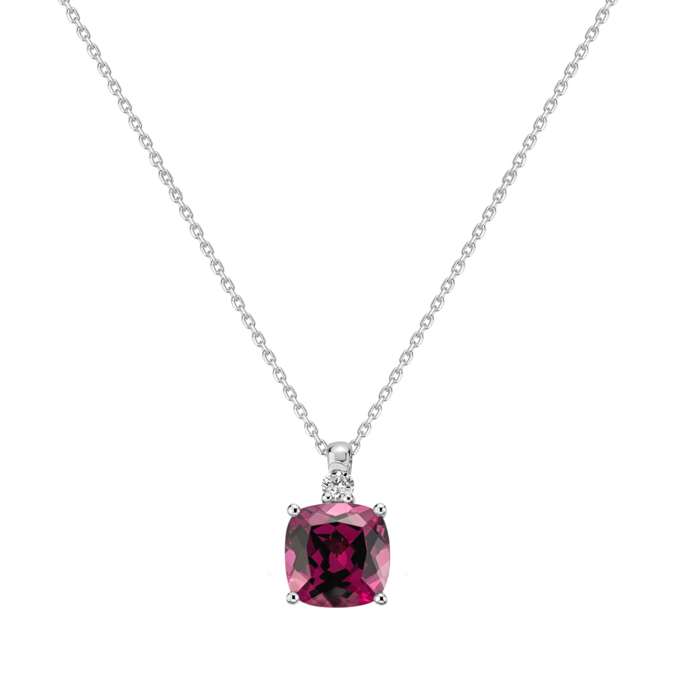 Diamond necklace with Rhodolite The Duchess