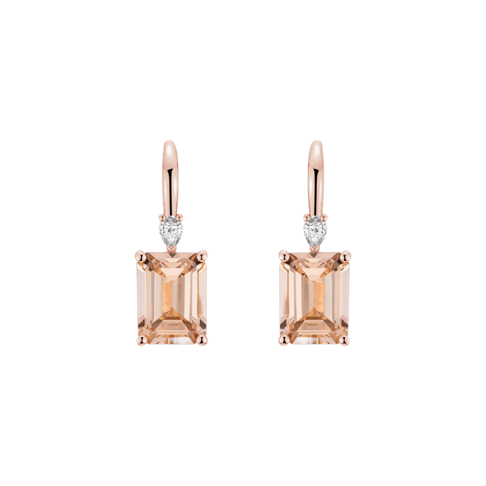 Diamond earrings with Morganite Arannis