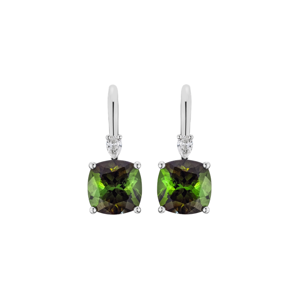 Diamond earrings with Tourmaline Cassian