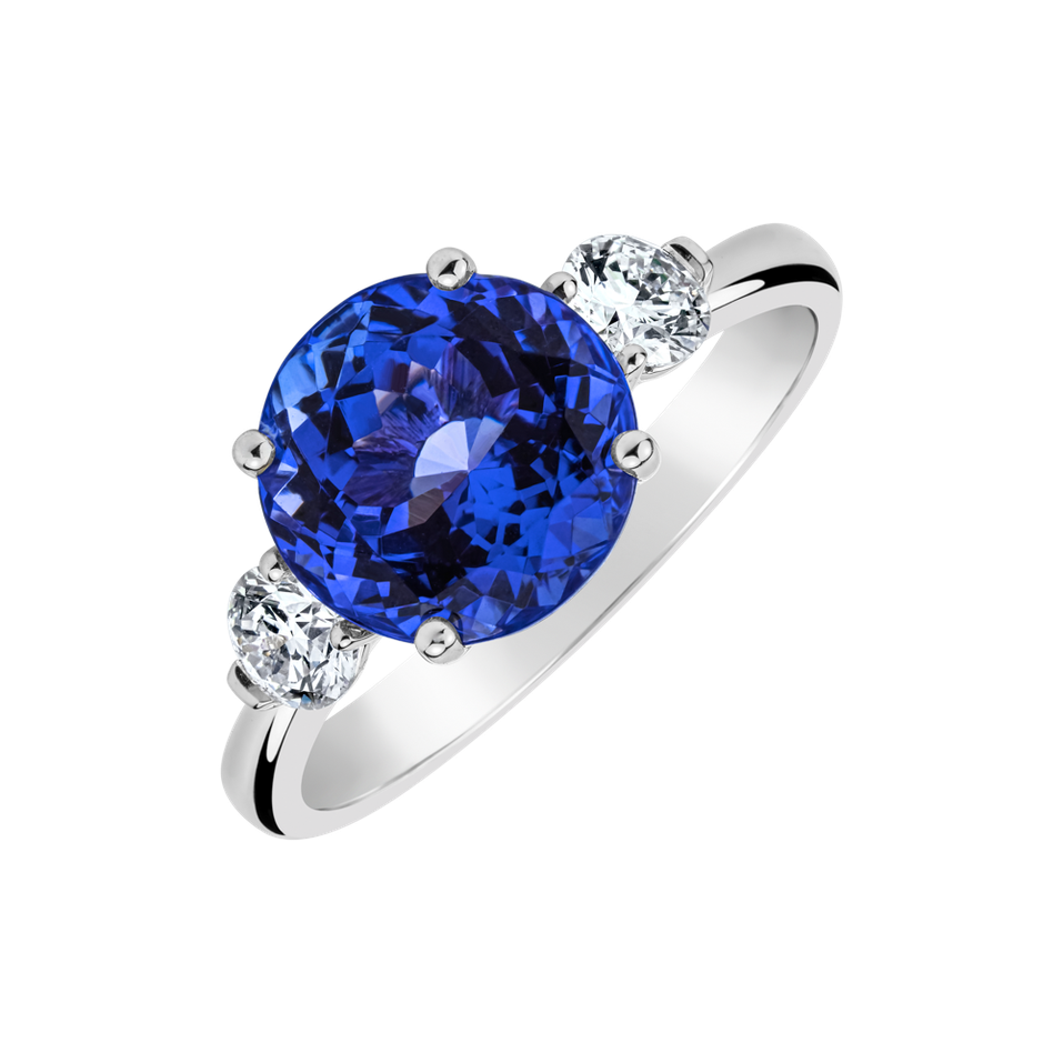 Diamond ring with Tanzanite Whispers of the Moonlight