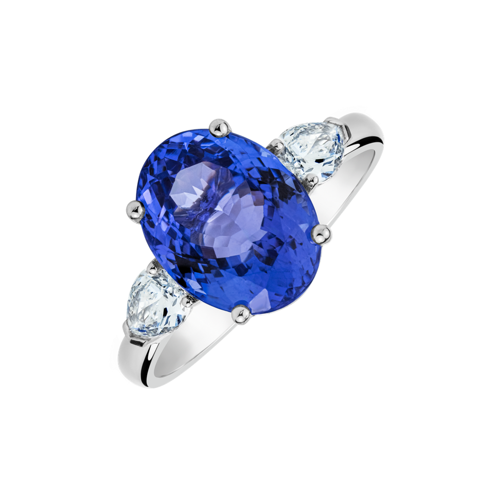 Diamond ring with Tanzanite Fiona