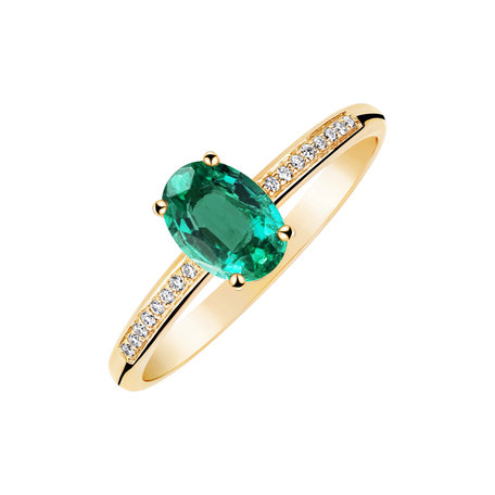 Diamond ring with Emerald Pauliene