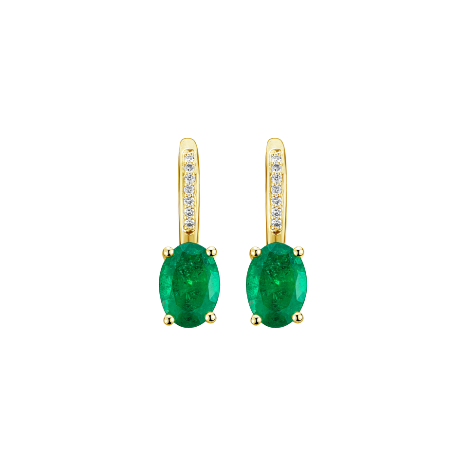 Diamond earrings with Emerald Lucrezia