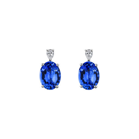 Diamond earrings with Sapphire Royal Aura