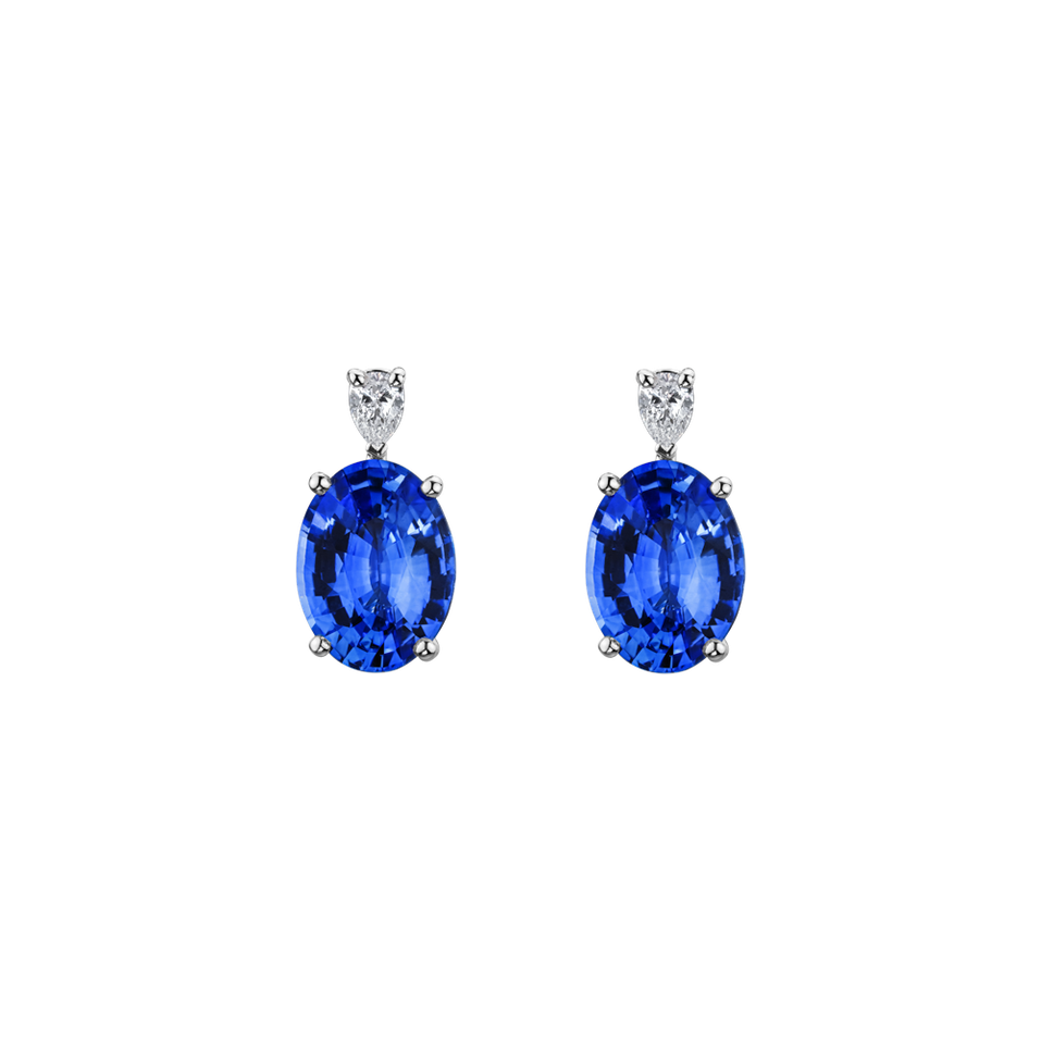 Diamond earrings with Sapphire Royal Aura