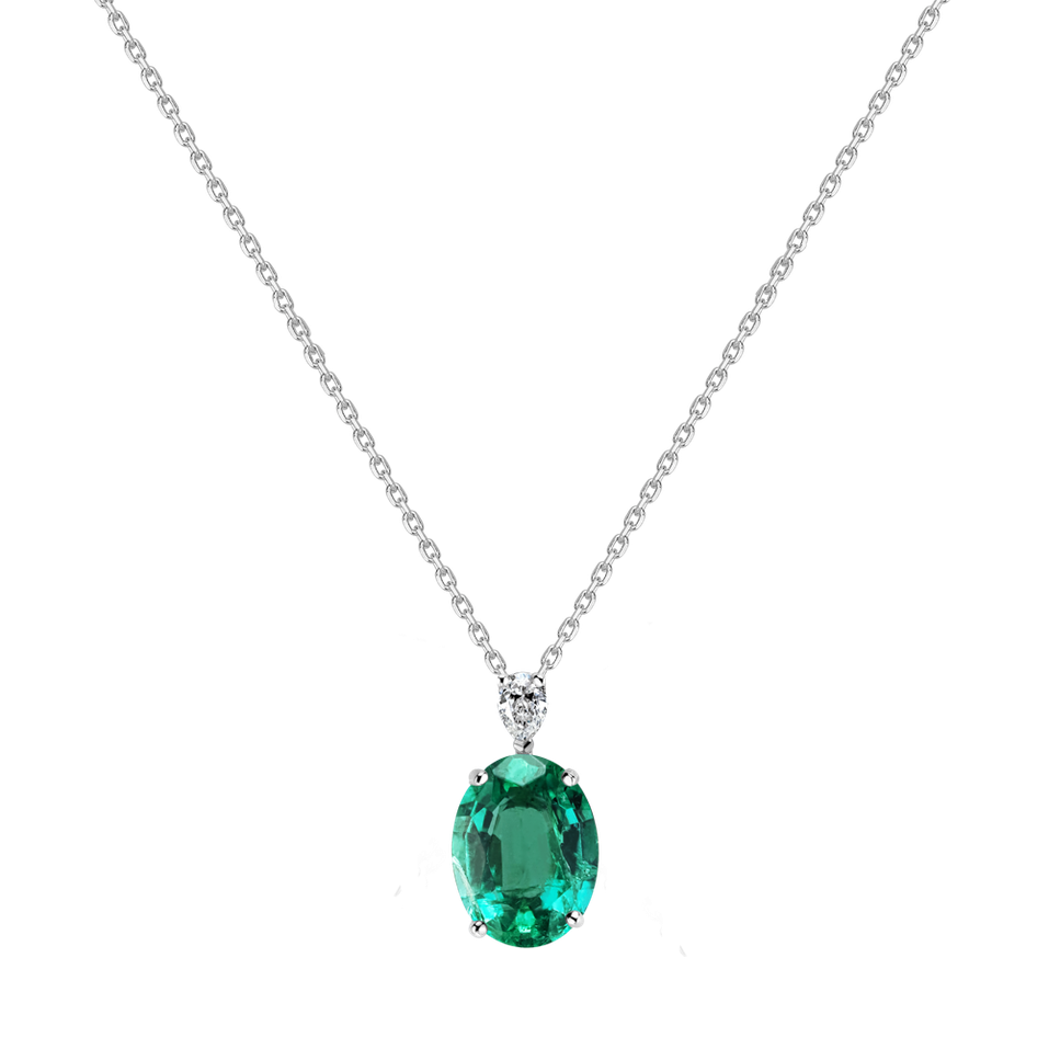 Diamond necklace with Emerald Élise