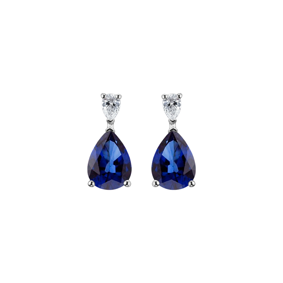 Diamond earrings with Sapphire Whispers of Avalon