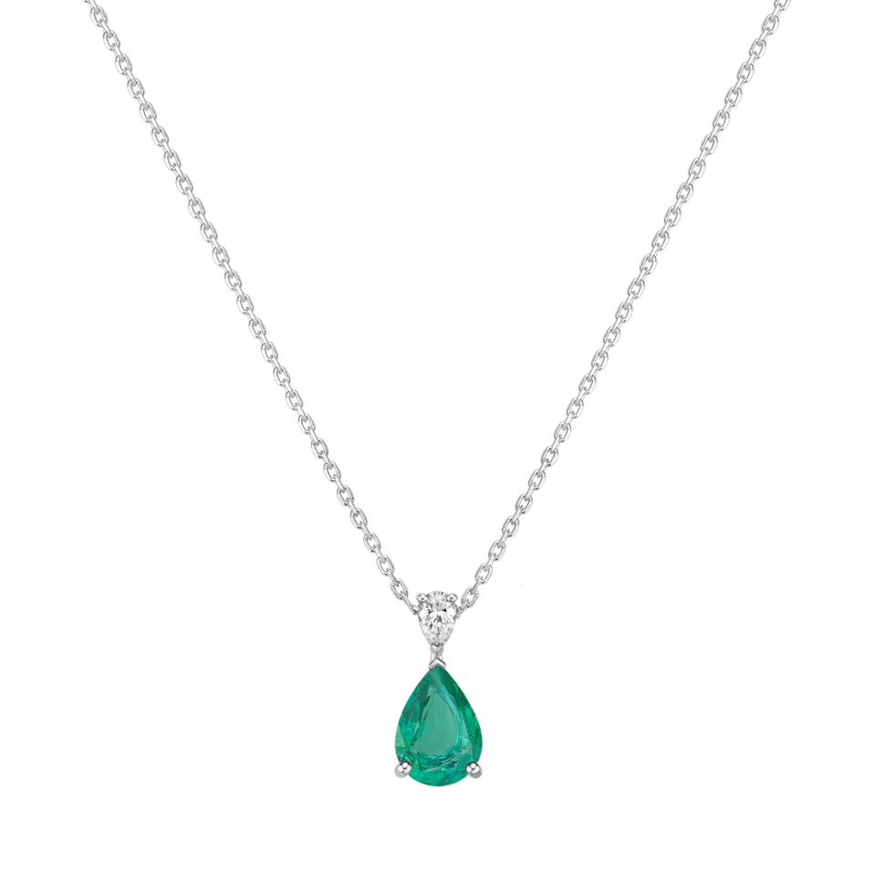 Diamond necklace with Emerald Whispers of Avalon