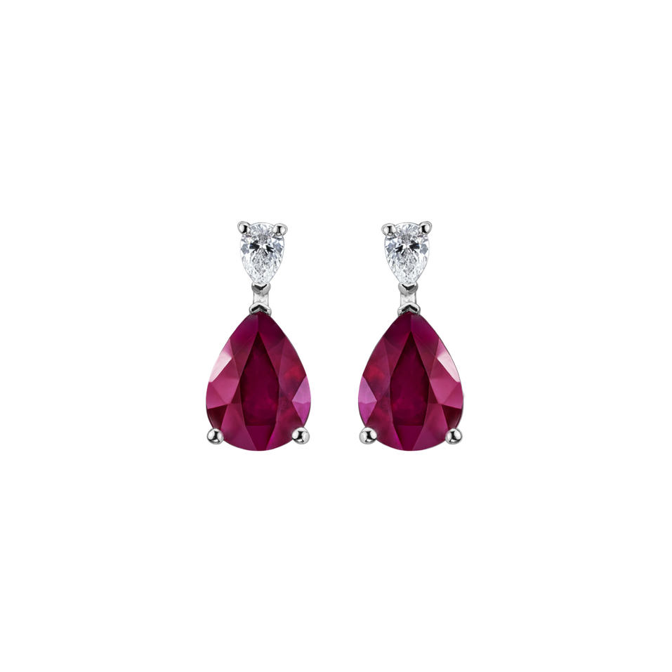 Diamond earrings with Ruby Whispers of Avalon