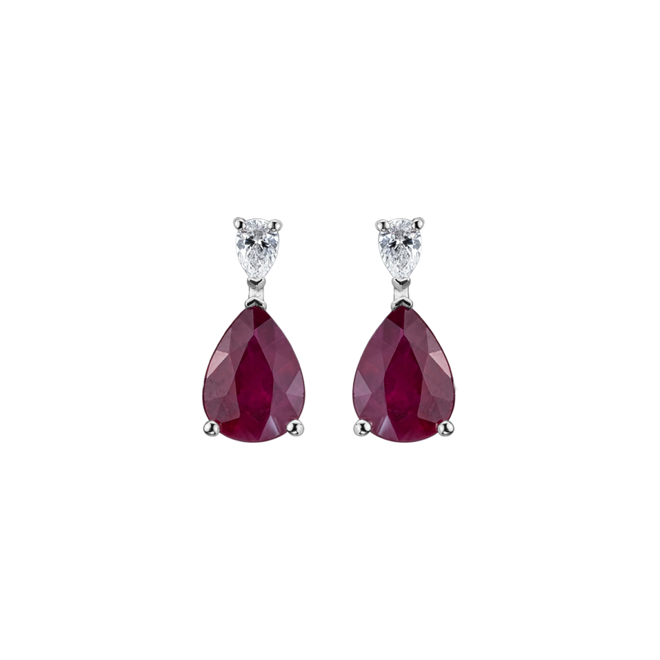 Diamond earrings with Ruby Ruby Bloom