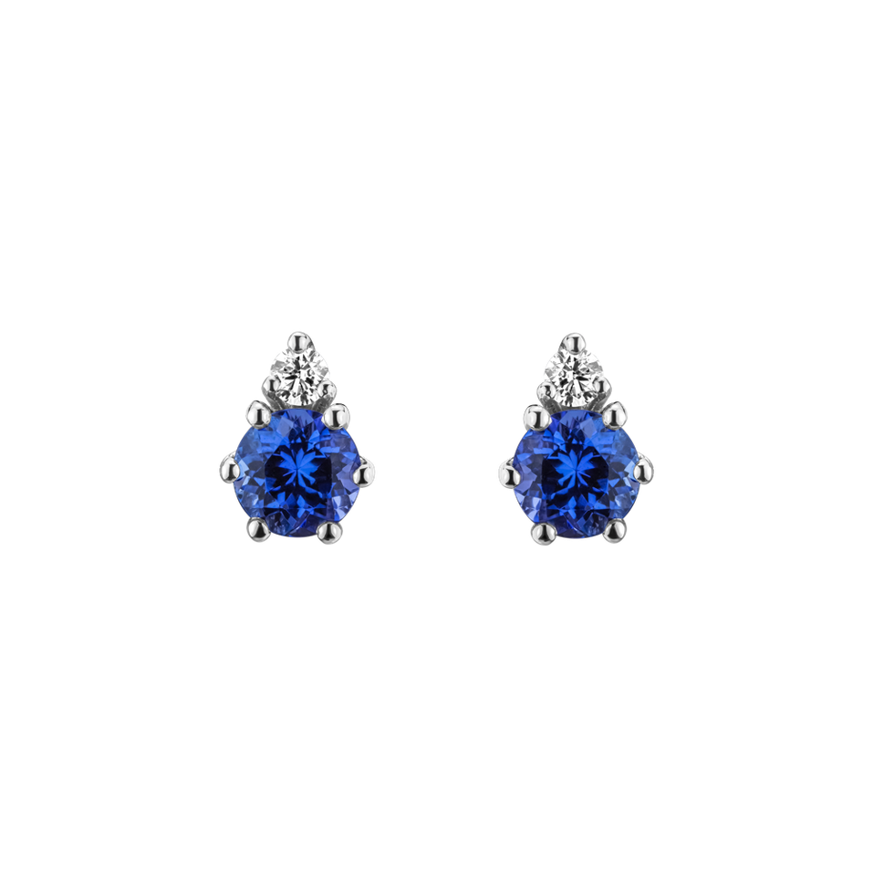 Diamond earrings with Tanzanite Lux