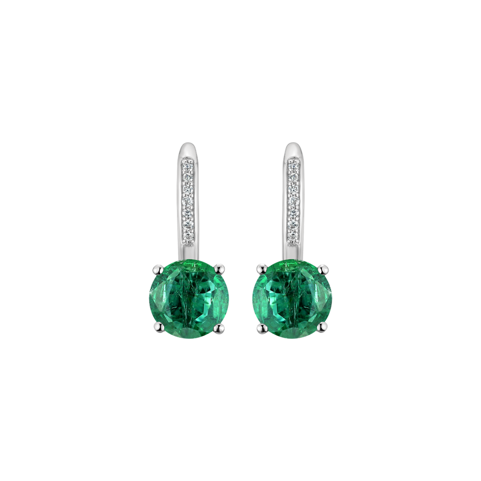 Diamond earrings with Emerald Carlo