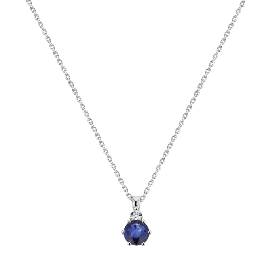 Diamond necklace with Sapphire Midnight Serenity