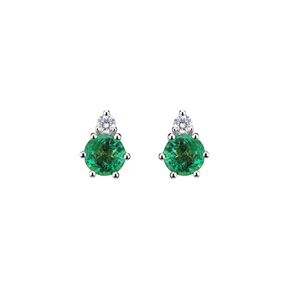 Diamond earrings with Emerald Midnight Serenity