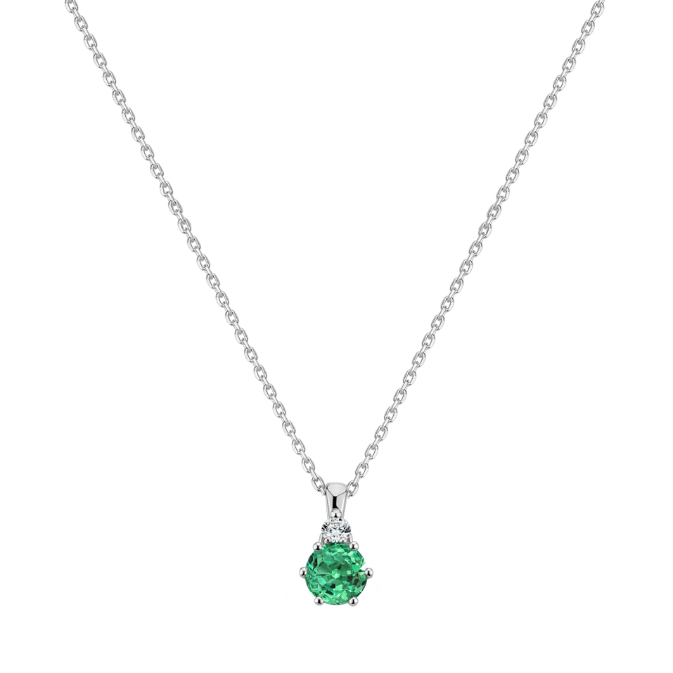 Diamond necklace with Emerald Midnight Serenity