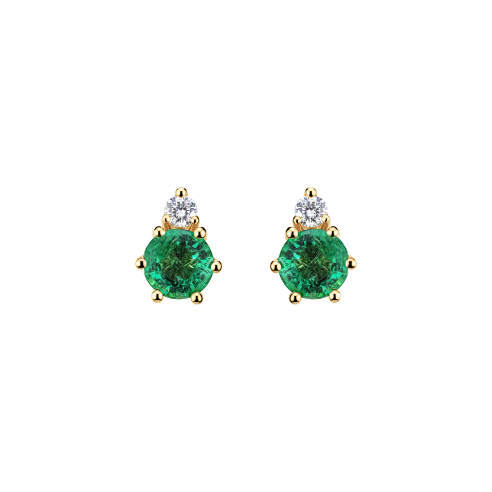 Diamond earrings with Emerald Midnight Serenity