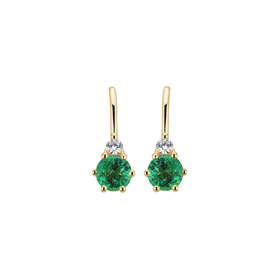 Diamond earrings with Emerald Midnight Serenity