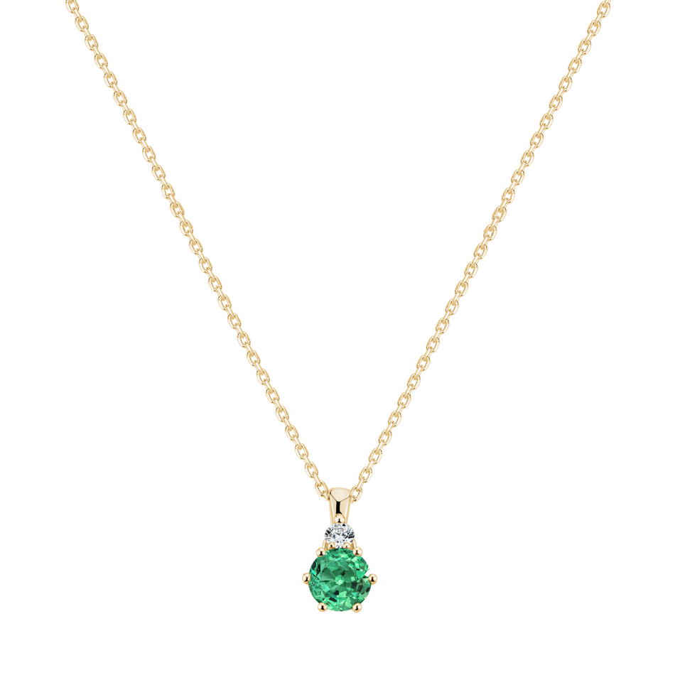 Diamond necklace with Emerald Midnight Serenity