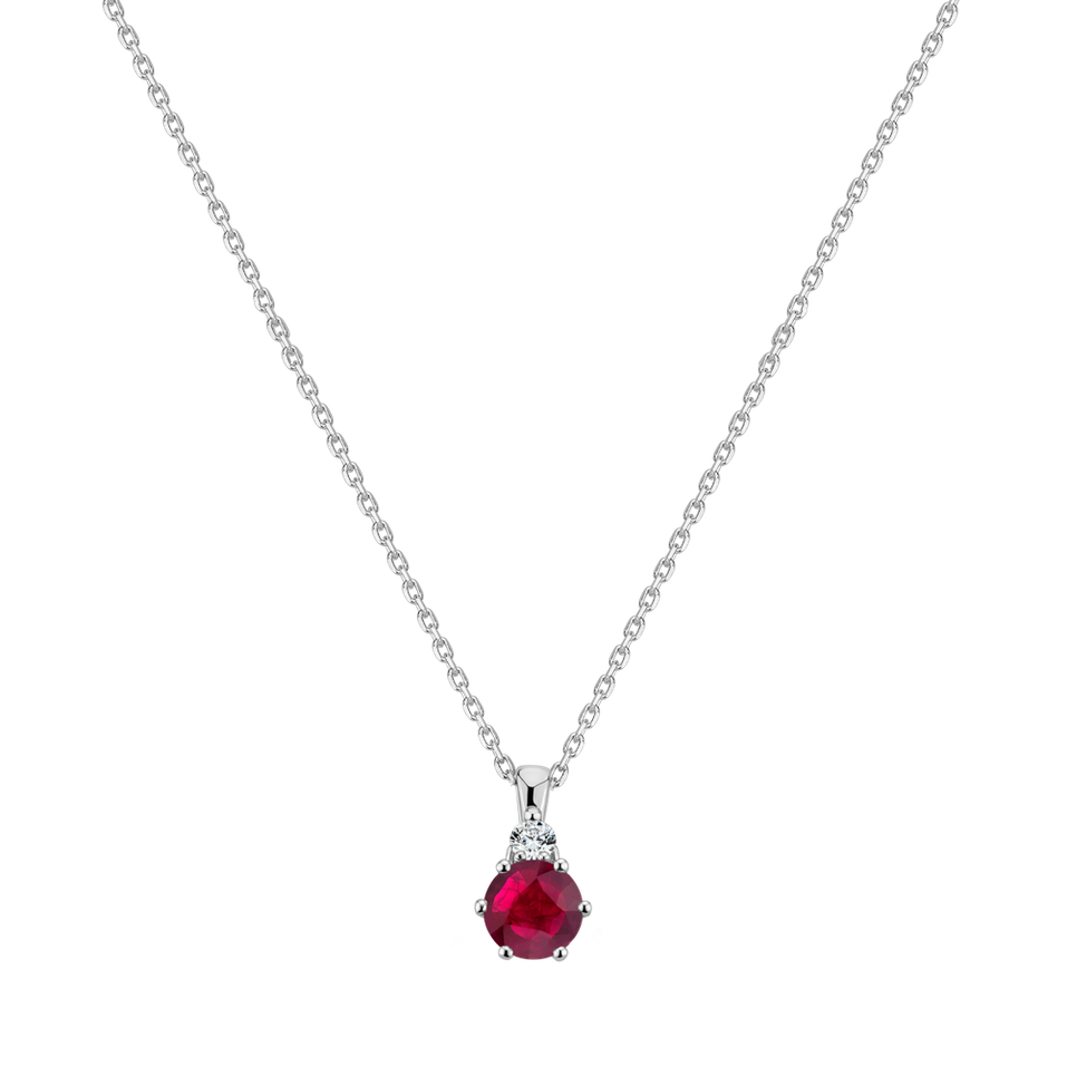 Diamond necklace with Ruby Midnight Serenity