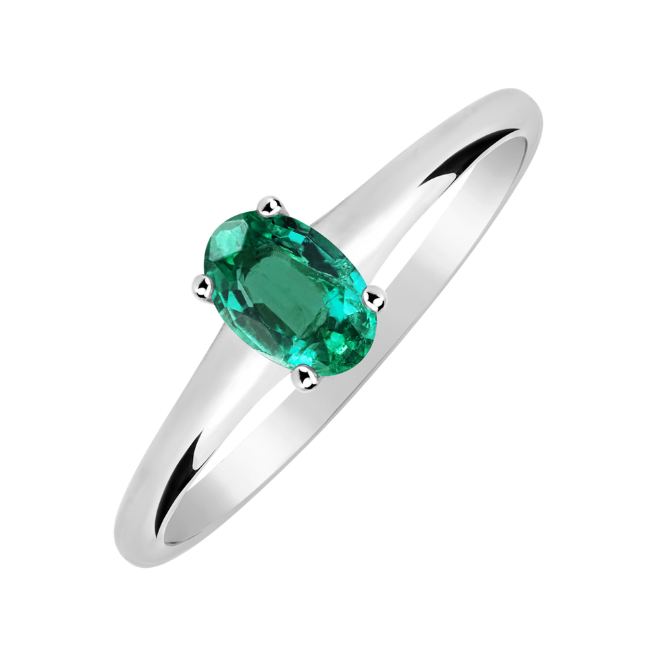 Ring with Emerald Mystic Light