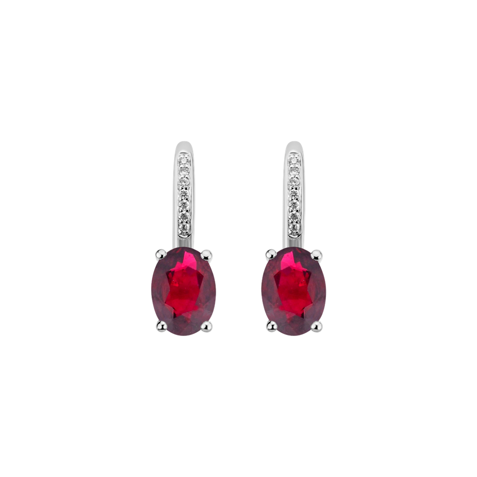 Diamond earrings with Ruby Lauriene