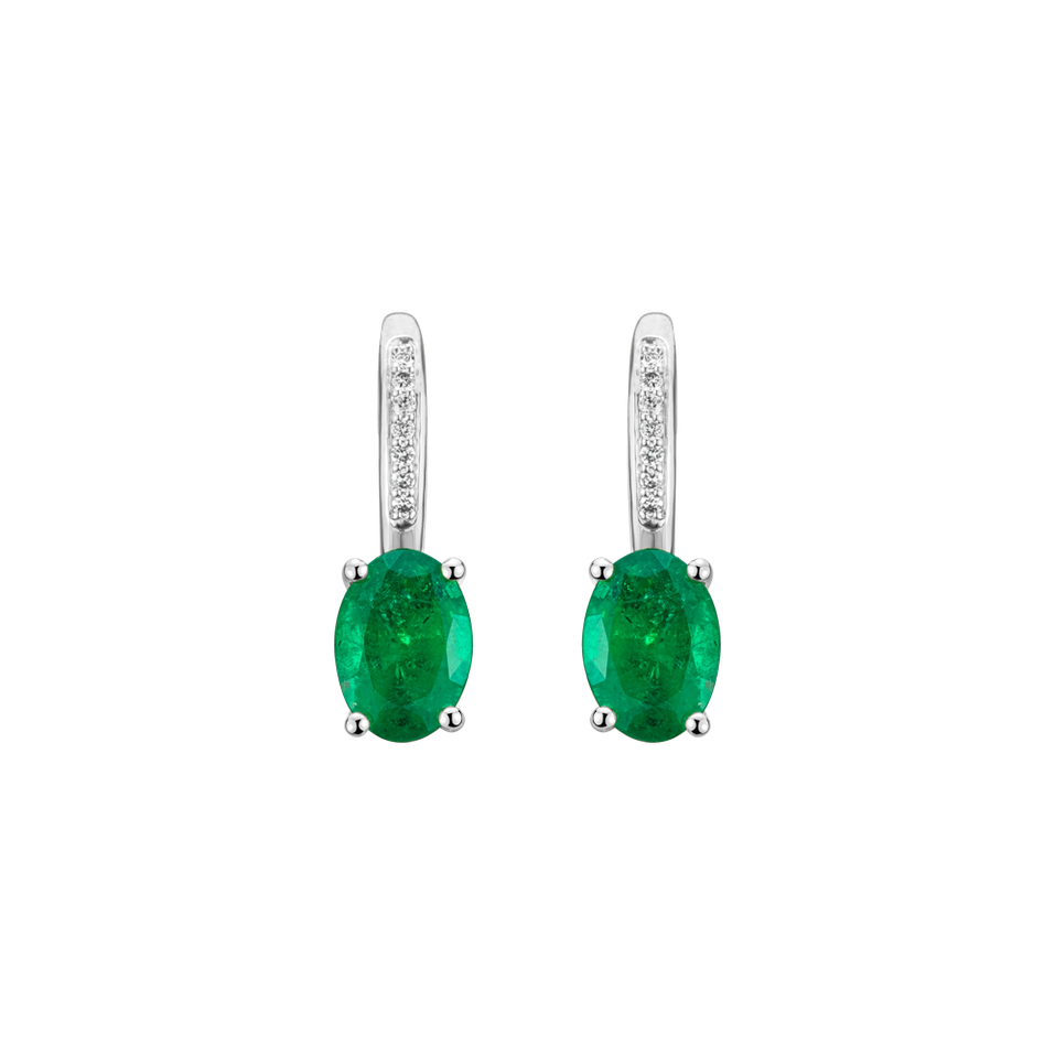 Diamond earrings with Emerald Lauriene