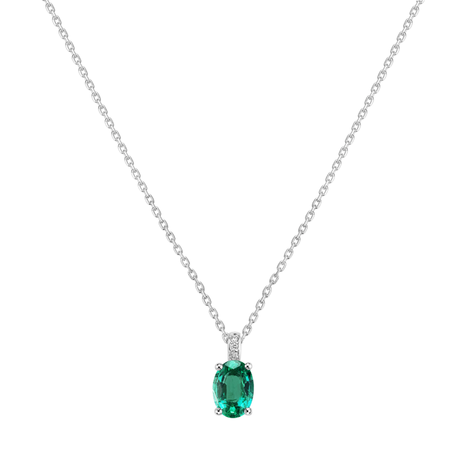 Diamond necklace with Emerald Lauriene