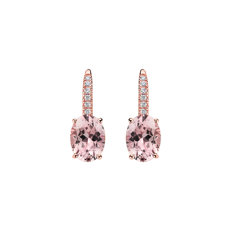 Diamond earrings with Morganite Niké Elegance