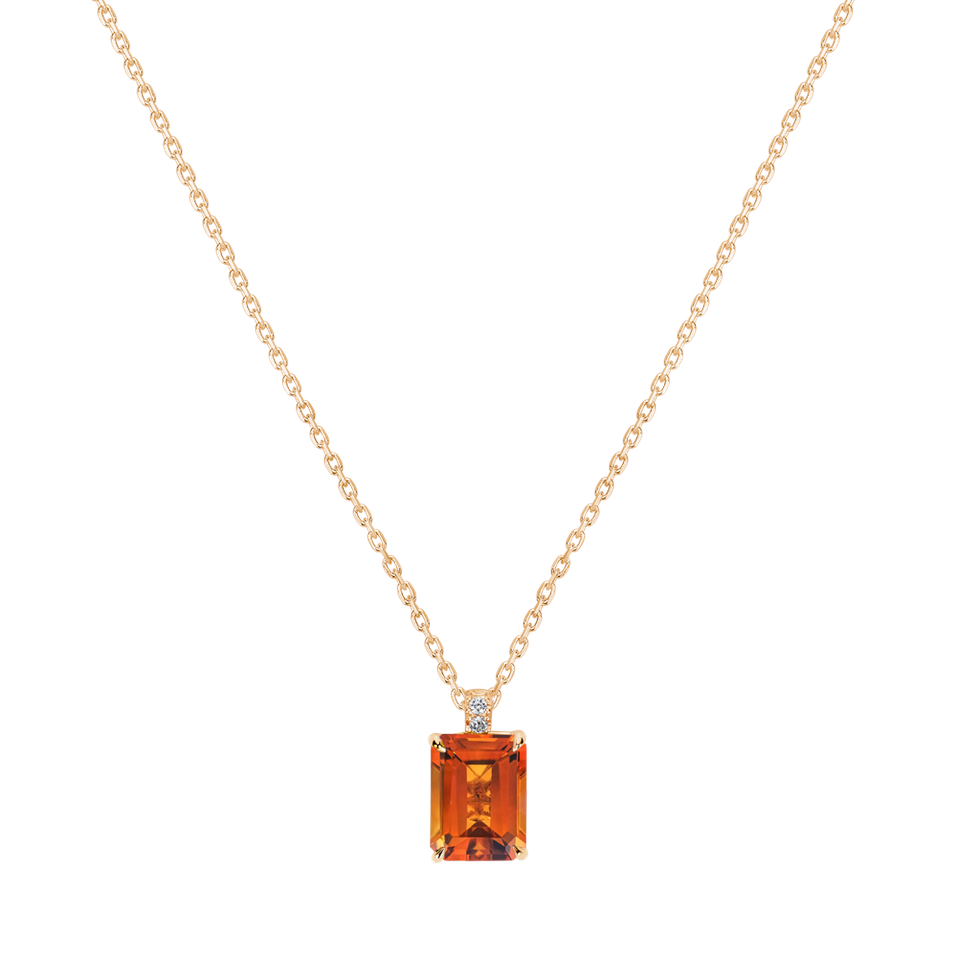 Diamond necklace with Citrine Mireth