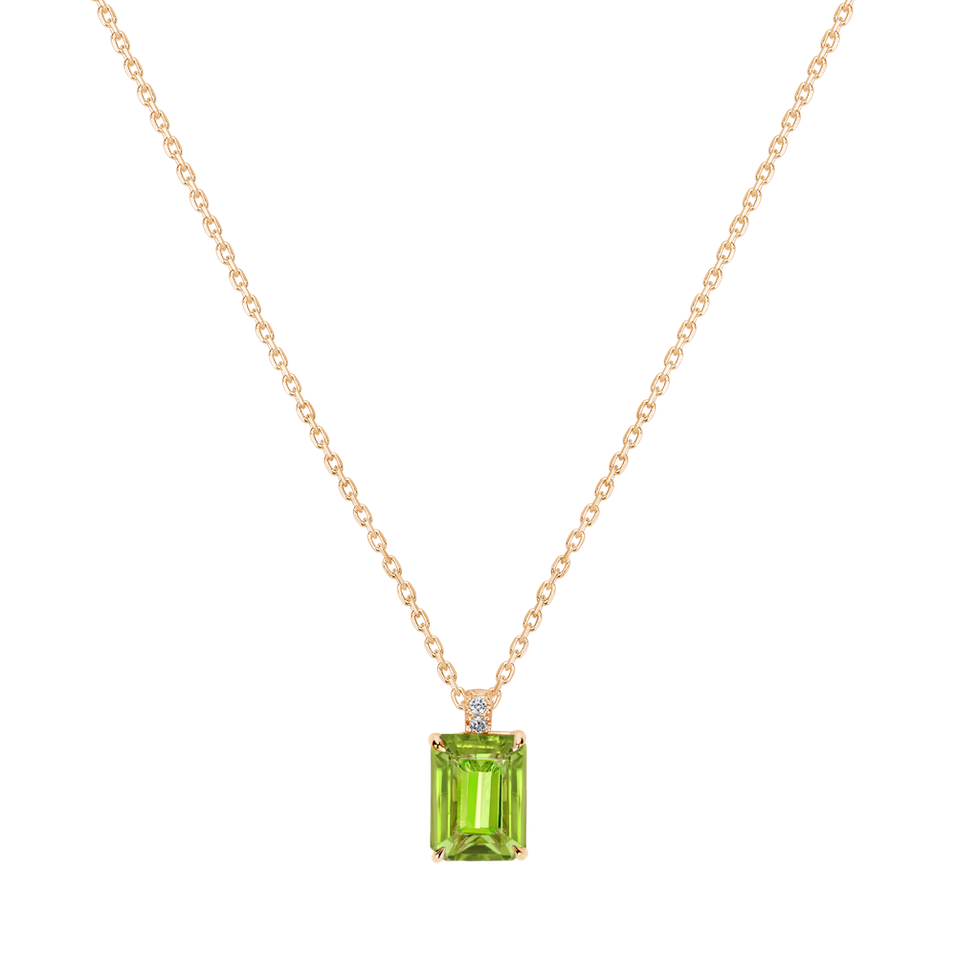 Diamond necklace with Peridot Mireth