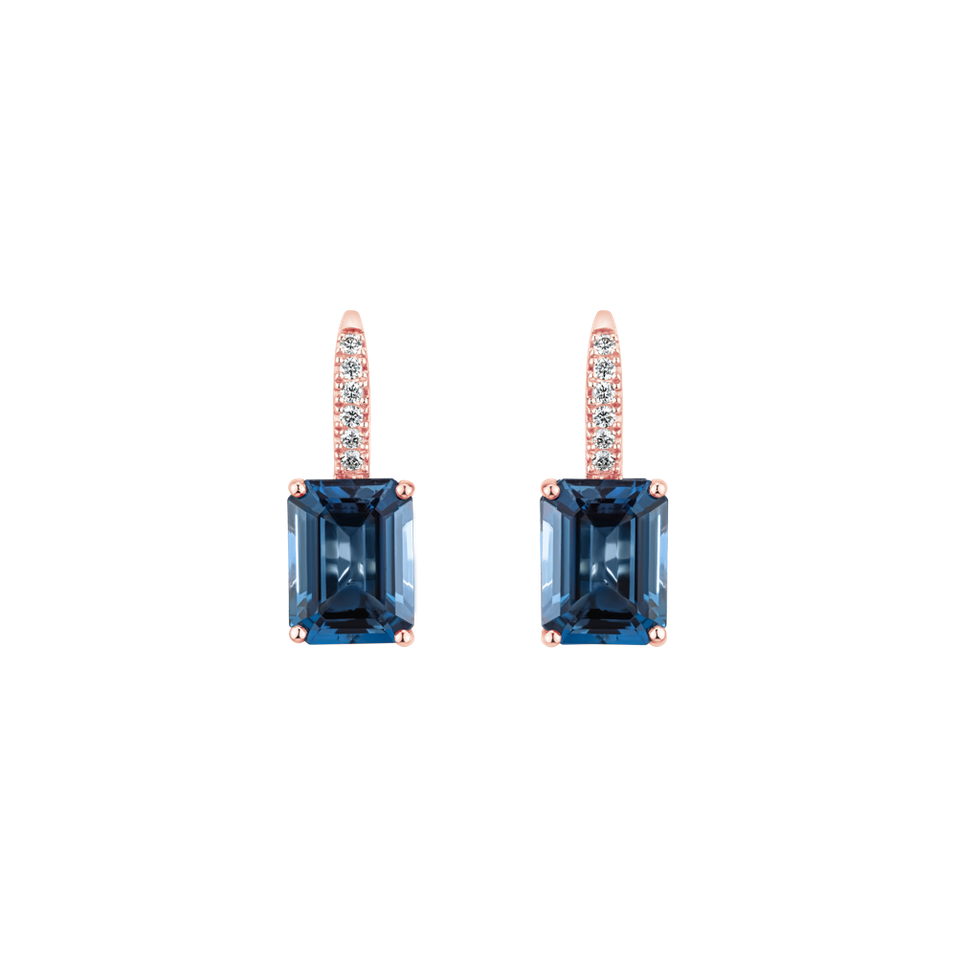 Diamond earrings with Topaz Mireth