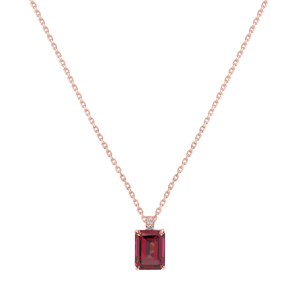 Diamond necklace with Rhodolite Mireth