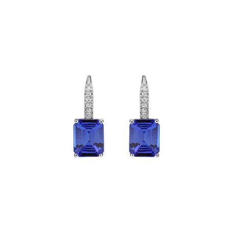 Diamond earrings with Tanzanite Mireth