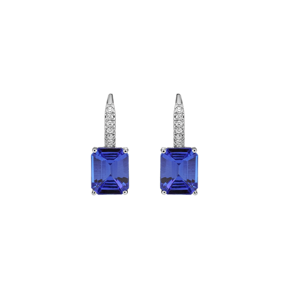 Diamond earrings with Tanzanite Mireth