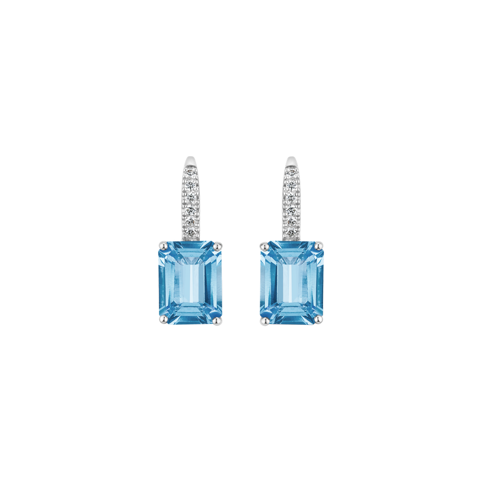 Diamond earrings with Topaz Mireth