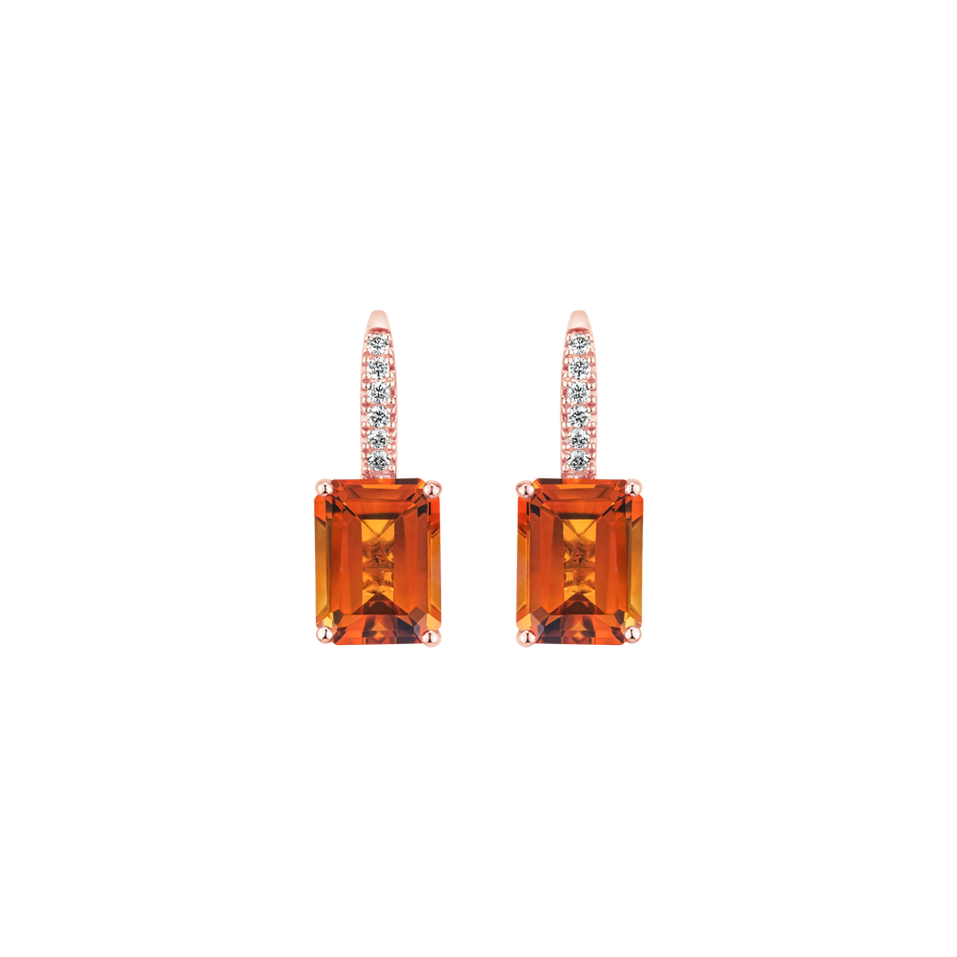 Diamond earrings with Citrine Mireth