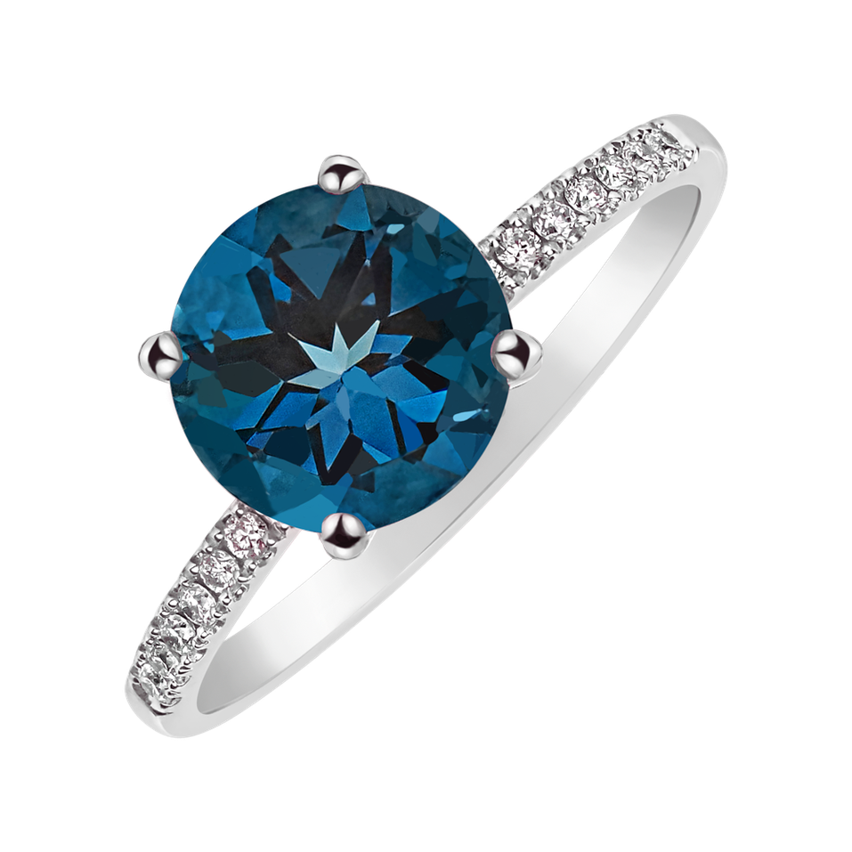 Diamond ring with Topaz Zorabelle