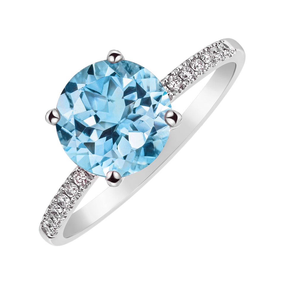 Diamond ring with Topaz Zorabelle