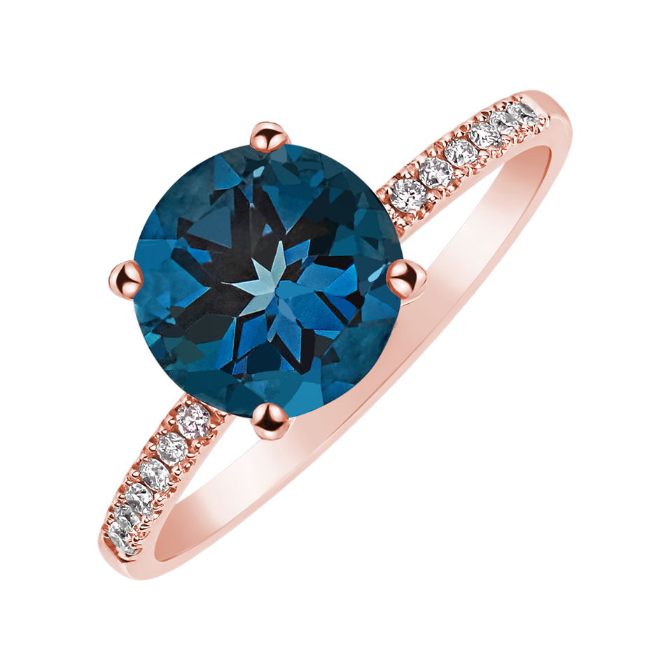 Diamond ring with Topaz Zorabelle