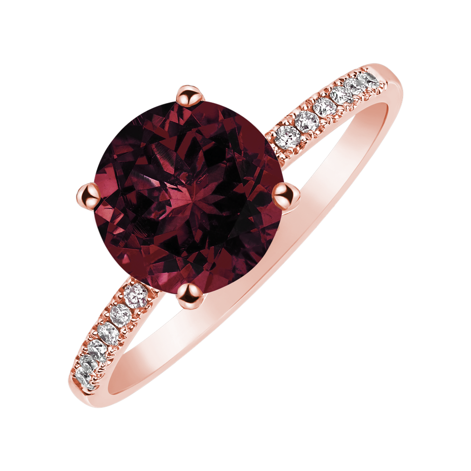 Diamond ring with Rhodolite Zorabelle