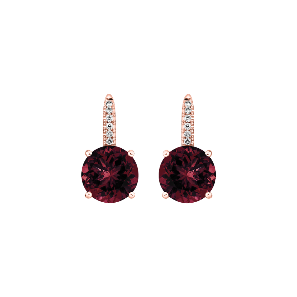 Diamond earrings with Rhodolite Zorabelle