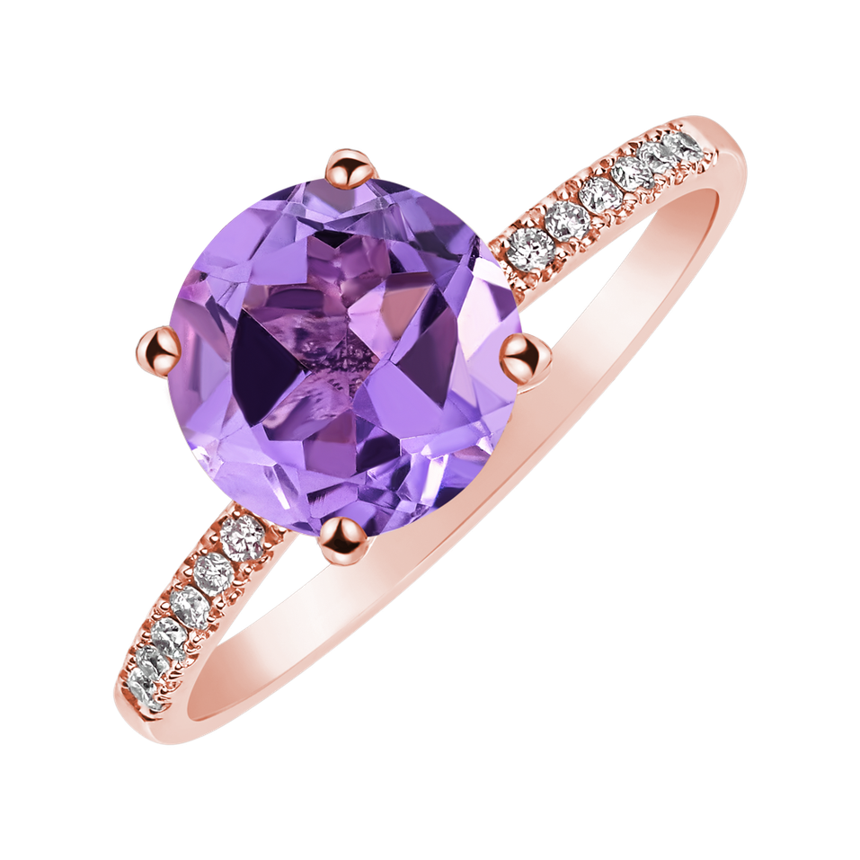 Diamond ring with Amethyst Zorabelle