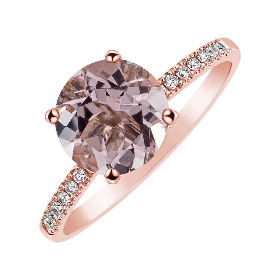 Diamond ring with Morganite Zorabelle