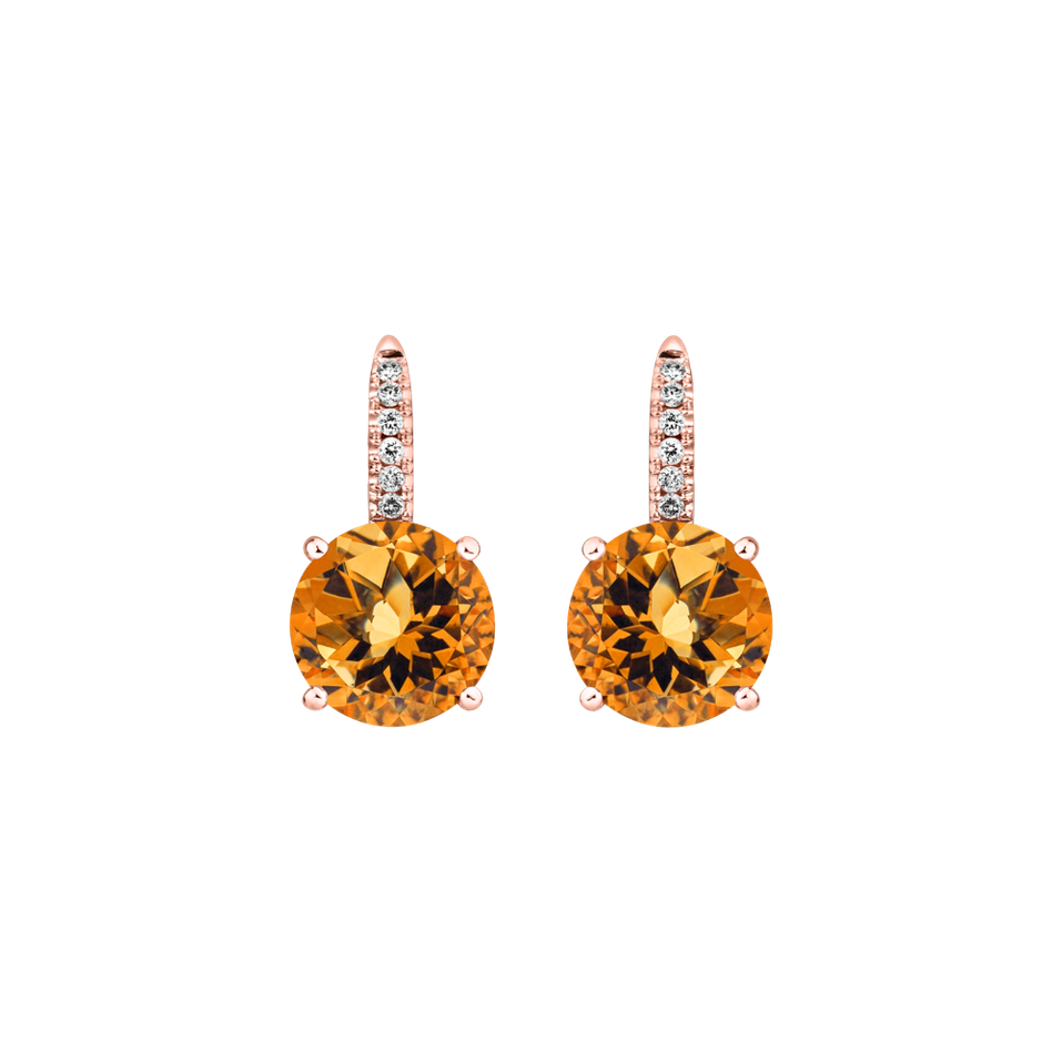 Diamond earrings with Citrine Zorabelle