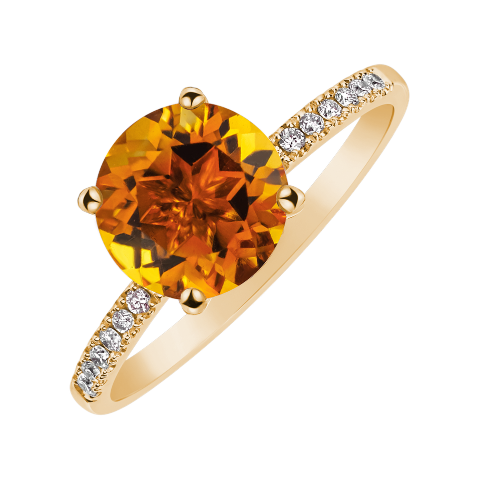 Diamond ring with Citrine Zorabelle