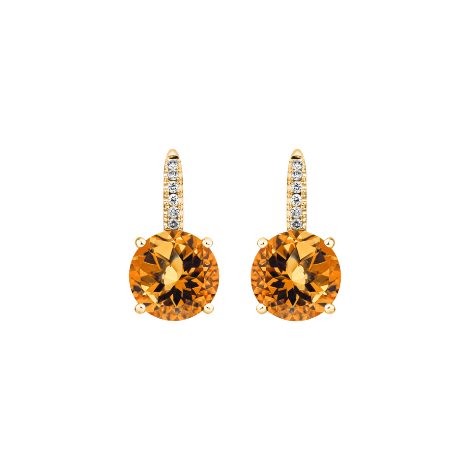 Diamond earrings with Citrine Zorabelle