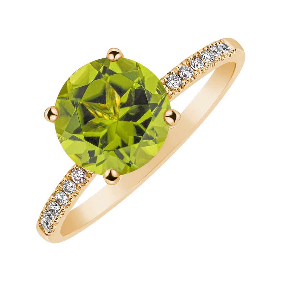 Diamond ring with Peridote Zorabelle