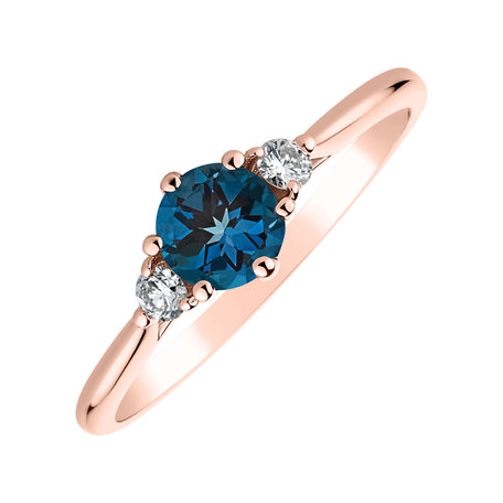 Diamond ring with Topaz Midnight Serenity